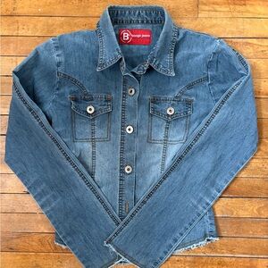 Vintage Bongo Jeans Denim Long Sleeve with Silver Buttons